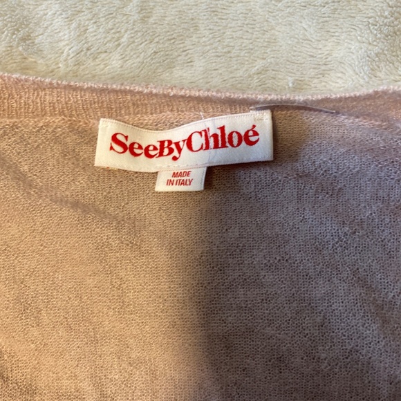 Funky light pink snakeskin print sweater by designer See by Chloe. - Picture 2 of 3